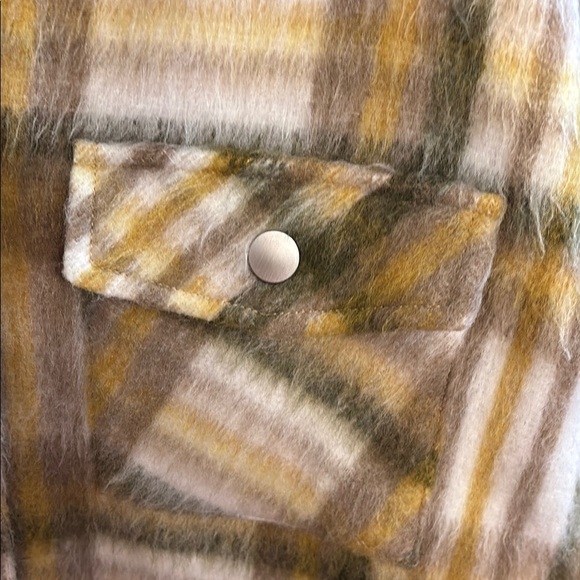 Monrow Multi Color Plaid Flannel Shacket Coat Jacket sz S - Picture 4 of 8